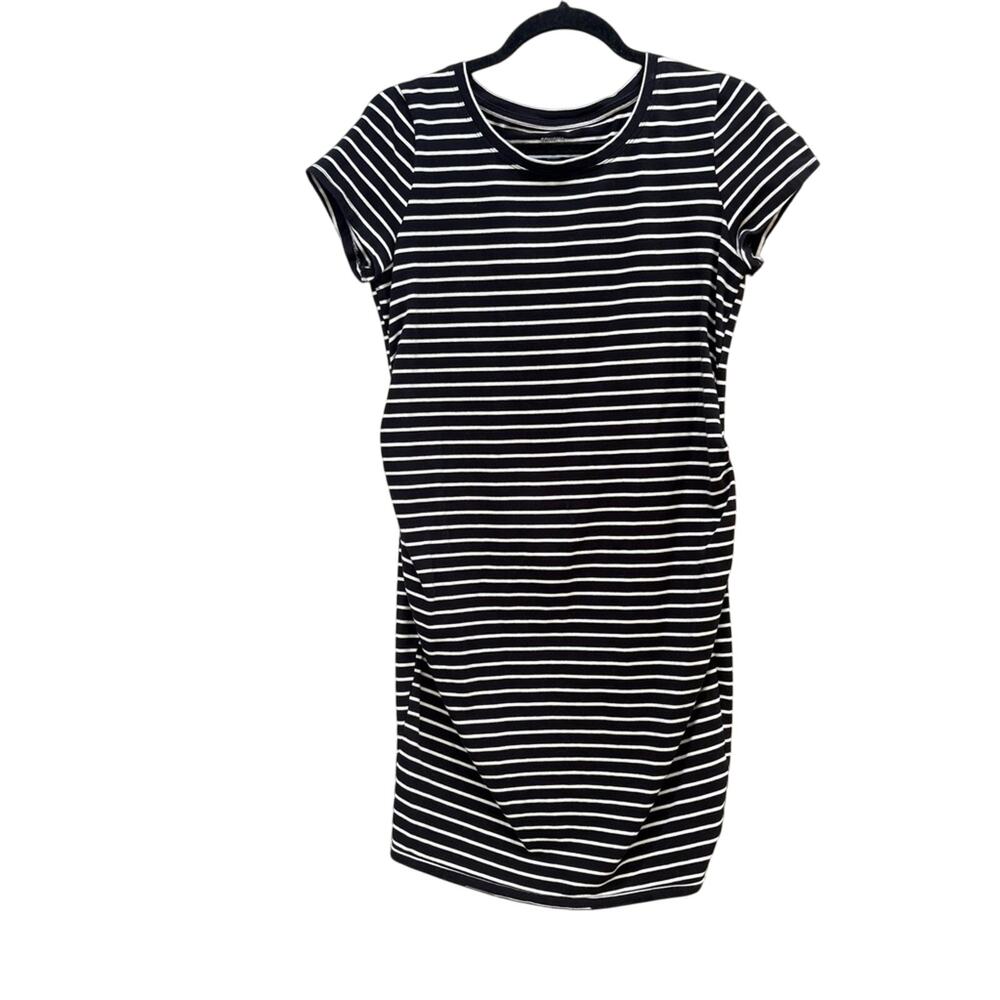 Sonoma black and white striped maternity dress, women's medium
